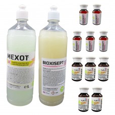 Pachet Geluri Dezinfectante, Pentru Maini, Mexot+Bioxisept 1l Si 5 Geluri Igienizante Mexot+Bioxisept 100ml