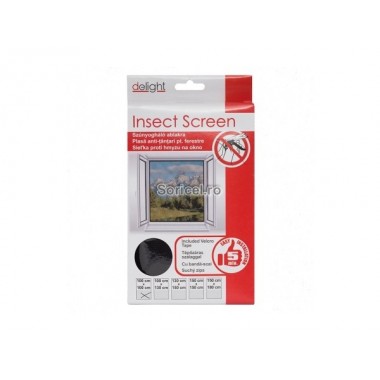 Plasa anti insecte pentru ferestre 100x130 cm - alba/neagra